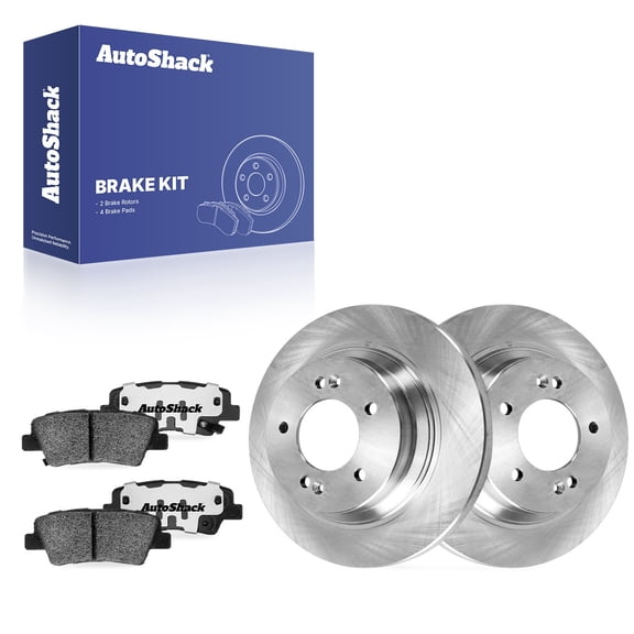 AutoShack Rear Solid Brake Rotors   Ceramic Pads 6-PC Brake Kit Replacement for 2012-2013 Kia Optima 2015 Kia Optima 2015 Hyundai Sonata 2016 Hyundai Azera 11.18" (284 mm)