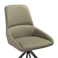 thumbnail image 4 of Maverick Swivel Upholstered Dining Chair in Taupe Gray Faux Leather with Black Metal Legs - Set of 2, 4 of 6