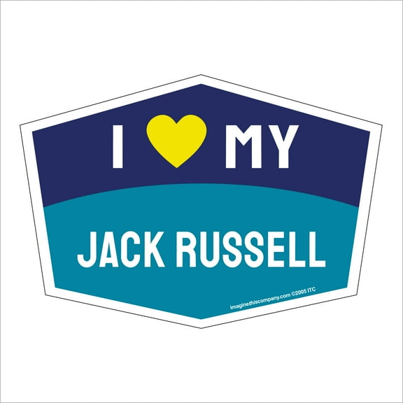 I Love My Jack Russell Hexagon Shaped Magnet