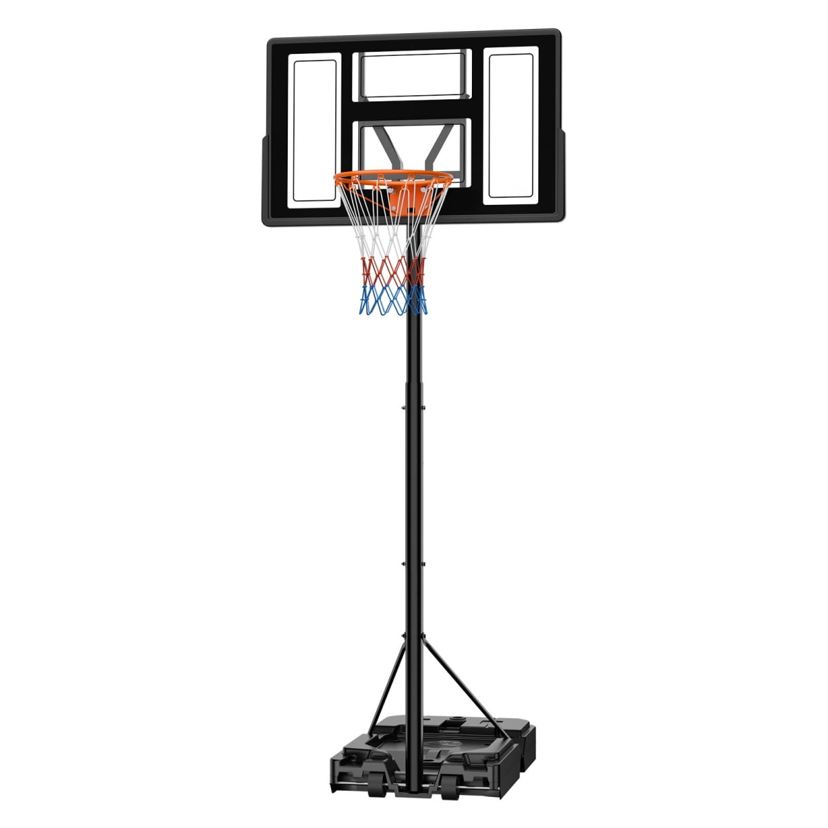 ZHICHUN Portable Basketball Hoop 4.4-10ft Height Adjustable Rolling Wheels Black for Driveway & Pool
