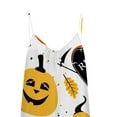 thumbnail image 5 of Women's Halloween Strap Jumpsuit Sleeveless One Piece Pumpkin Bat Cat Romper Playsuit Spaghetti Strap Baggy Overalls Pants, 5 of 7