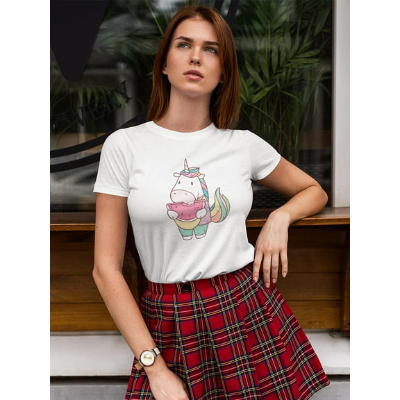 Cute Magical Unicorn Watermelon T-Shirt Women -Image by Shutterstock, Female XX-Large