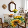 thumbnail image 3 of Sunflower Vintage Table Cloth Waterproof Tablecloths, Rustic Retro Floral Spring Summer Tablecloth Dining Table Cover for Kitchen Party Tabletop Outdoor, Square Tablecloth 60x60 Inch, 3 of 9