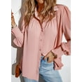 thumbnail image 6 of FARYSAYS Button Down Shirts for women dressy Casual Long Sleeve Shirts for Women Blouses and Tops Fashion V Neck Summer Long Sleeve Blouses for Ladies, 6 of 13