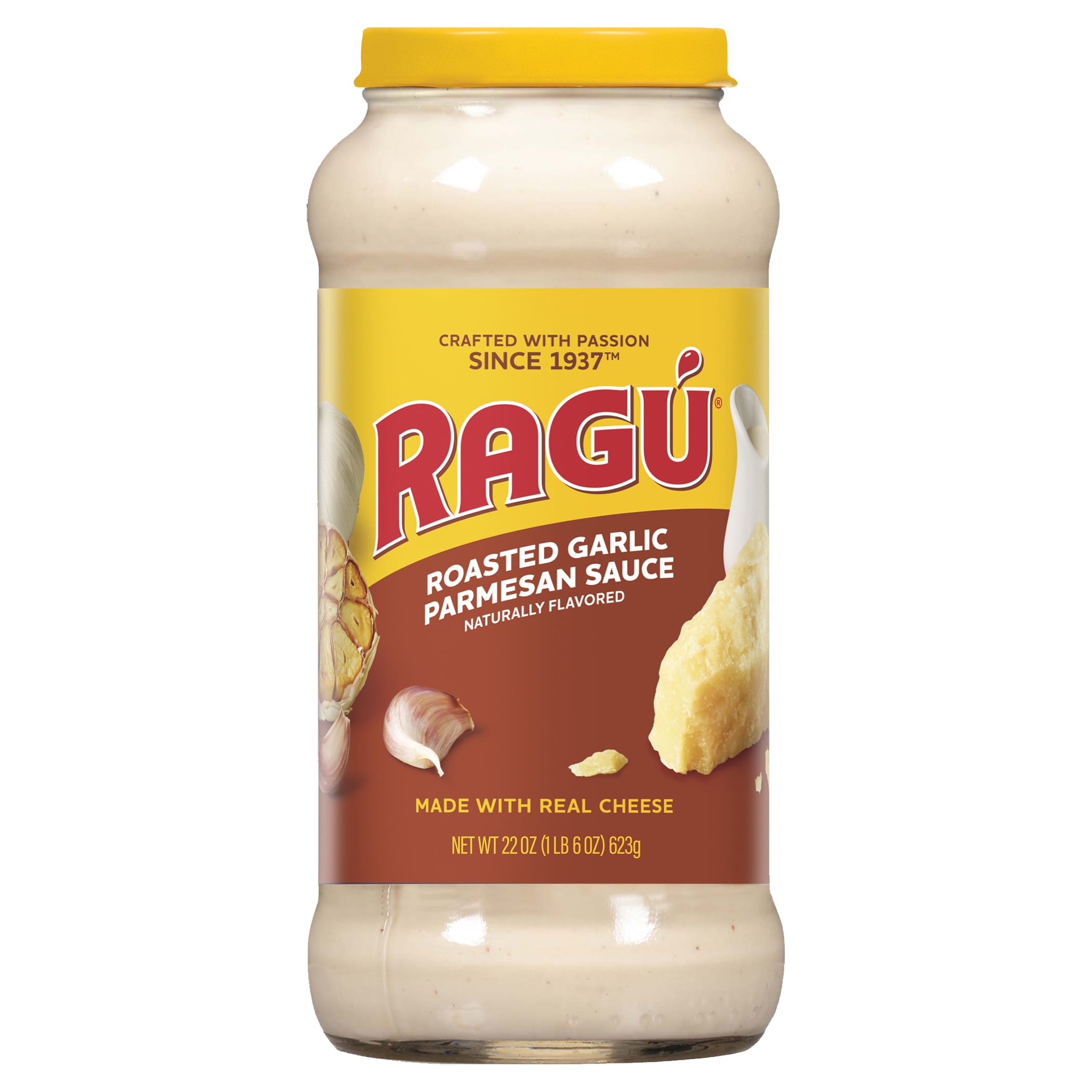 (6 pack) RAGU Roasted Garlic Alfredo Sauce, Made with Real Cheese, 22 oz