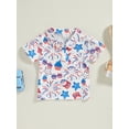 thumbnail image 2 of Bagilaanoe 4th of July Toddler Baby Boys Shirt Short Sleeve Print Summer Tops 6M 12M 18M 24M 3T 4T Kids Independence Day Clothes, 2 of 9