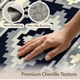 thumbnail image 6 of ODIKA Grey Aztec Boho Southwestern Zigzag Border Gripper Bands Stepped Stain Resistant Thin Throw for Entryway, Kitchen, Laundry Room, 6 of 7