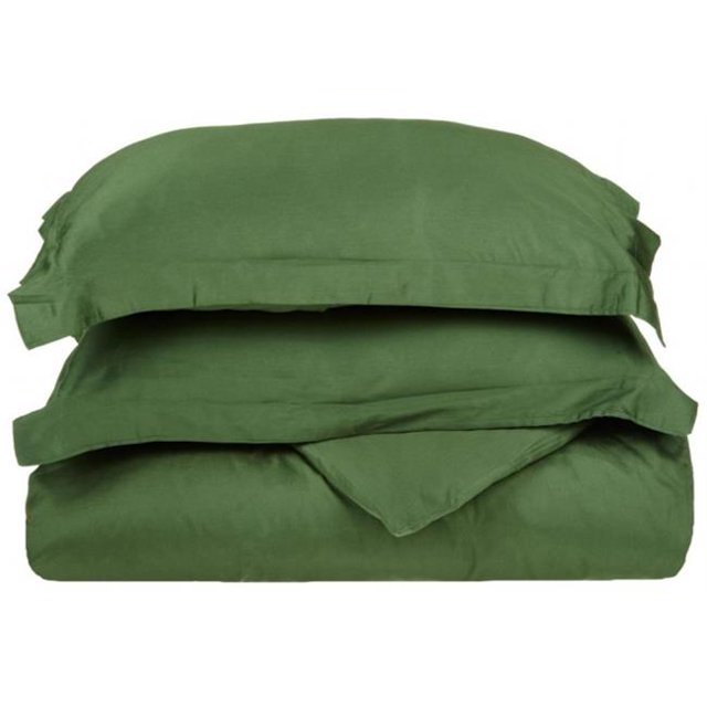 400 Thread Count Egyptian Cotton King/ California King Duvet Cover Set Solid Hunter Green