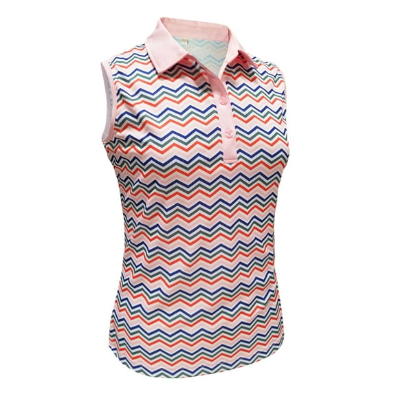 Monterey Club Women's Layla Print Sleeveless Golf Polo Shirt #2397