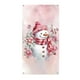thumbnail image 1 of 90 x 200 cm Marco de puerta navideño con muñeco de nieve rosa Fondo navideño Marco de puerta Fondo de cortina para fiesta navideña Tela para decoración de porches para fiestas, 1 of 4