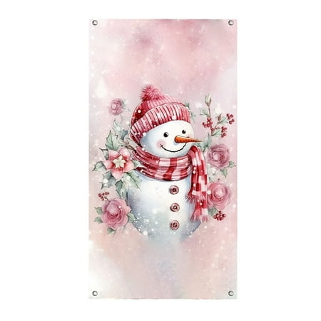 

90x200cm Christmas Snowman Door Frame Christmas Background Door Frame Christmas Party Curtain Background Cloth Porch Decoration For Party Decoration