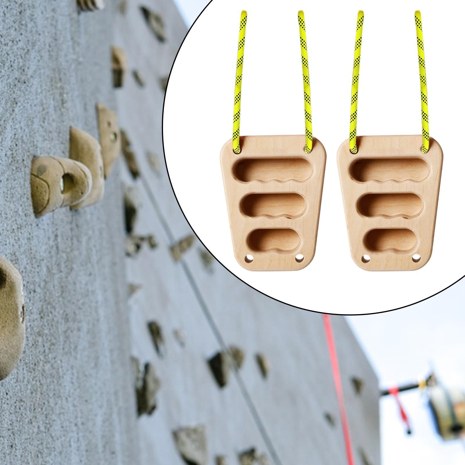 figatia 2 Pieces Wooden Rock Climbing Holds for Climbers Upper Body Workouts Training Board for Doorway Athletes