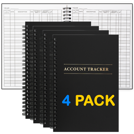 4 Pack Expense Tracker Ledger Book- Finance Book for Home Budget Tracking, Business Bookkeeping -Home Budget notebook, Finance Planner- Ledger for Small Business Bookkeeping (100 Pages 4 Pack)