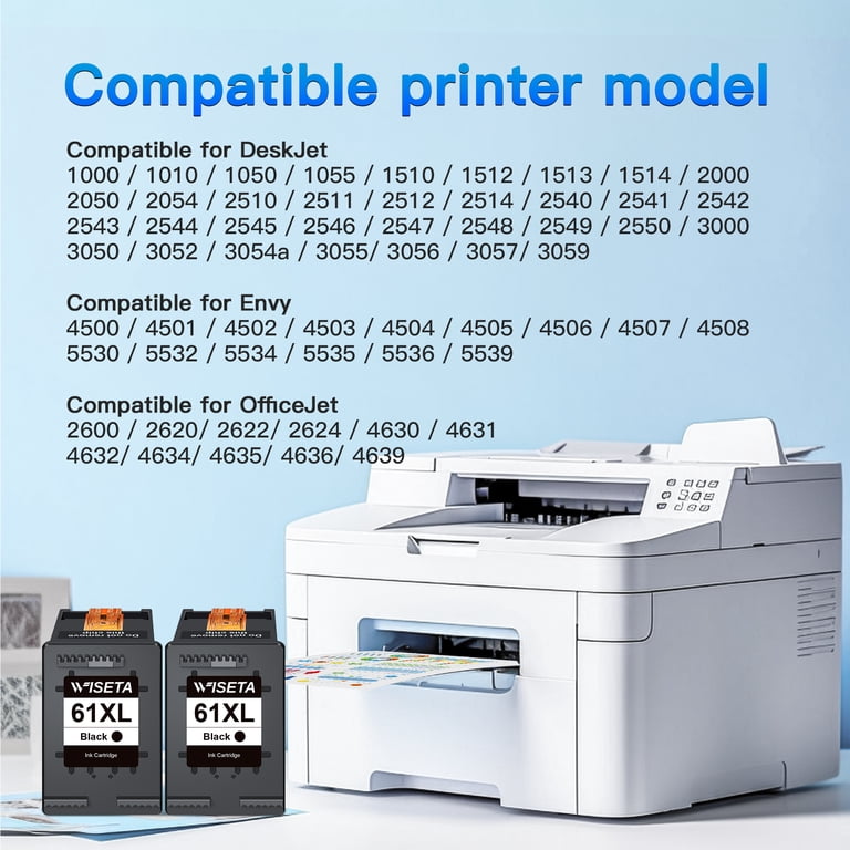 2 Cartucce Inchiostro Nero HP 61XL Compatibili – Per ENVY 4500, 5530, 5535, Nuove