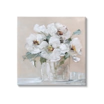 Stupell Industries Traditional White Blooms Flower Arrangement Still Life Painting Gallery Wrapped Canvas Print Wall Art, Design by Sally Swatland