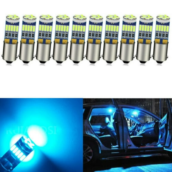 10x Super Bright BA9S T10 LED CanBus Interior Map Dome Light Bulbs Ice Blue Car License Plate Tag Lamp Interior Package Light