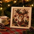 thumbnail image 3 of Christmas 3D Fabric Poke Art Kit, Vintage Holiday DIY Painting Craft Set with Wooden Frame, Handmade Christmas Decor for Adult (Glue Not Include) L, 3 of 4