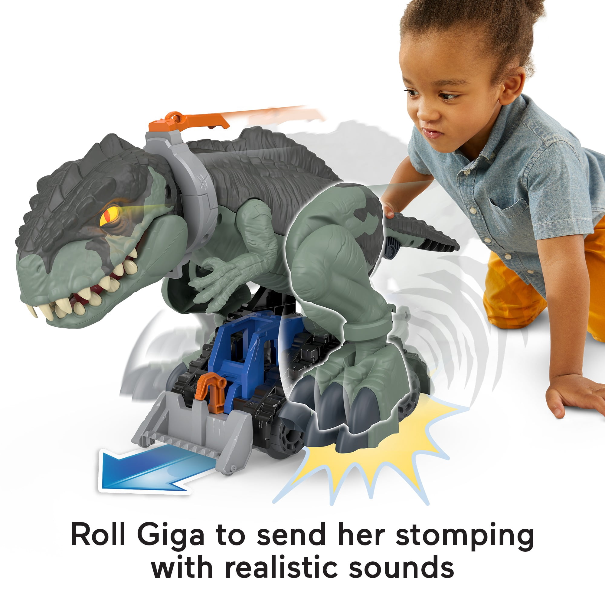 Imaginext Jurassic World Dominion Mega Stomp & Rumble Giga Dinosaur Toy with Lights & Sounds
