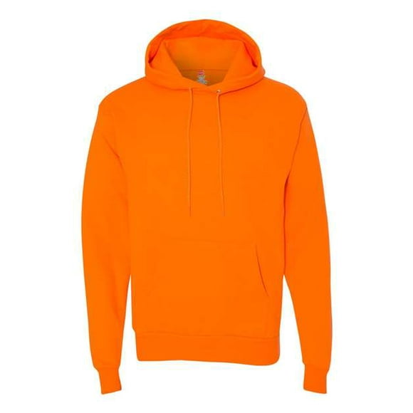 Sudadera con capucha Hanes Pullover EcoSmart para hombre, naranja de seguridad, pequeña