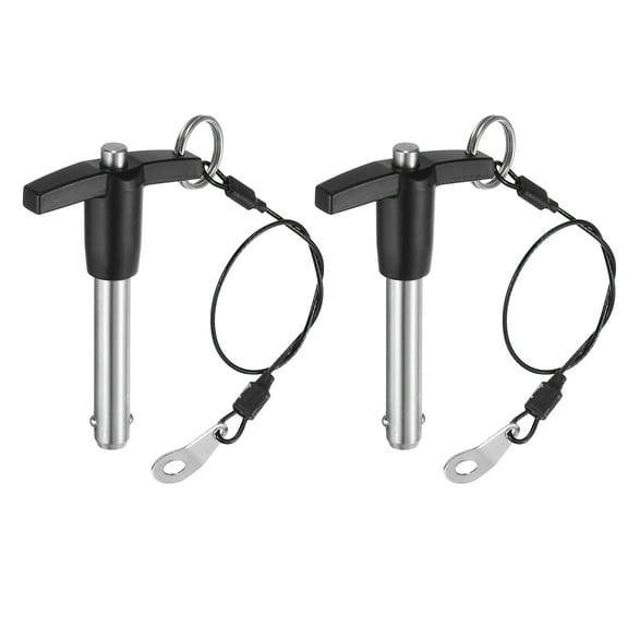 Uxcell 2Pack T Handle Lock Pins, 9.5mm x 40mm Usage Length Stainless Steel Push-Button Quick Release Pin