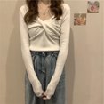 thumbnail image 5 of Suéter navideño de invierno nuevo 2023 para mujer, jersey de manga larga con lazo cruzado, ropa sexy para mujer, prendas de punto ajustadas y cálidas, 5 of 5