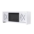 thumbnail image 4 of Elegant Decor Modern 2 Door 59" Clear Mirrored Faux Log Fireplace TV Stand, 4 of 10