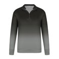 thumbnail image 5 of Miluxas Men's Quarter-Zip Pullover Gradient Color Sweatshirt, Loose Casual Long Sleeve Outdoor Sports Golf Shirts Gray, 5 of 5