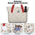 thumbnail image 2 of Tote Bag for Women - White Christmas Star and Gift Pattern Shoulder Bag - Large Utility Work Duffle Bag with Zipper Handbag for Travel, Work, Sprots, 2 of 5