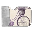 thumbnail image 6 of Awypu Bicycle Violet Purple Bike with Lavender Flowers Bouquet in Basket Retro Decorative Car Sun Shade 55.12*29.92 in, 6 of 7