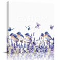 thumbnail image 2 of Purple Spring Floral Wall Art Painting on Canvas, Watercolor Summer Birds Butterfly Canvas Art Home Prints Wall Art Framed Modern Artwork for Living Room Bedroom Wall Decor 16x16in, 2 of 9