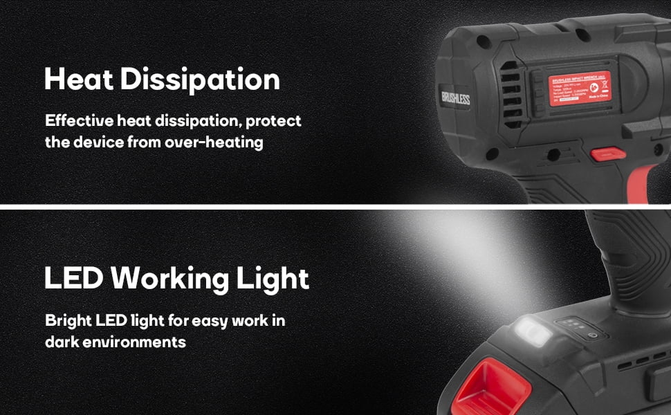 Eastvolt 20V Cordless Impact Wrench, 250Ft-lbs High Torque Brushless Wrench Kit 2600 RPM, Battery Impact Driver with Fast Charger, LED Light, 4 Sockets, Belt Clip and Storage Box