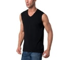 thumbnail image 3 of Y2Y2 Men's Sleeveless V-Neck T-Shirt Black S 34"-36", 3 of 6