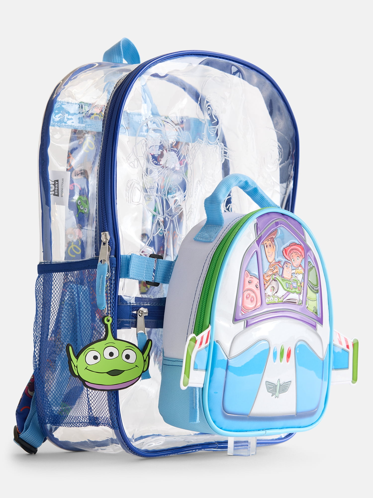 Disney Toy Story Kids Clear Backpack Set with Lunch Bag and Keychain, 3 Piece