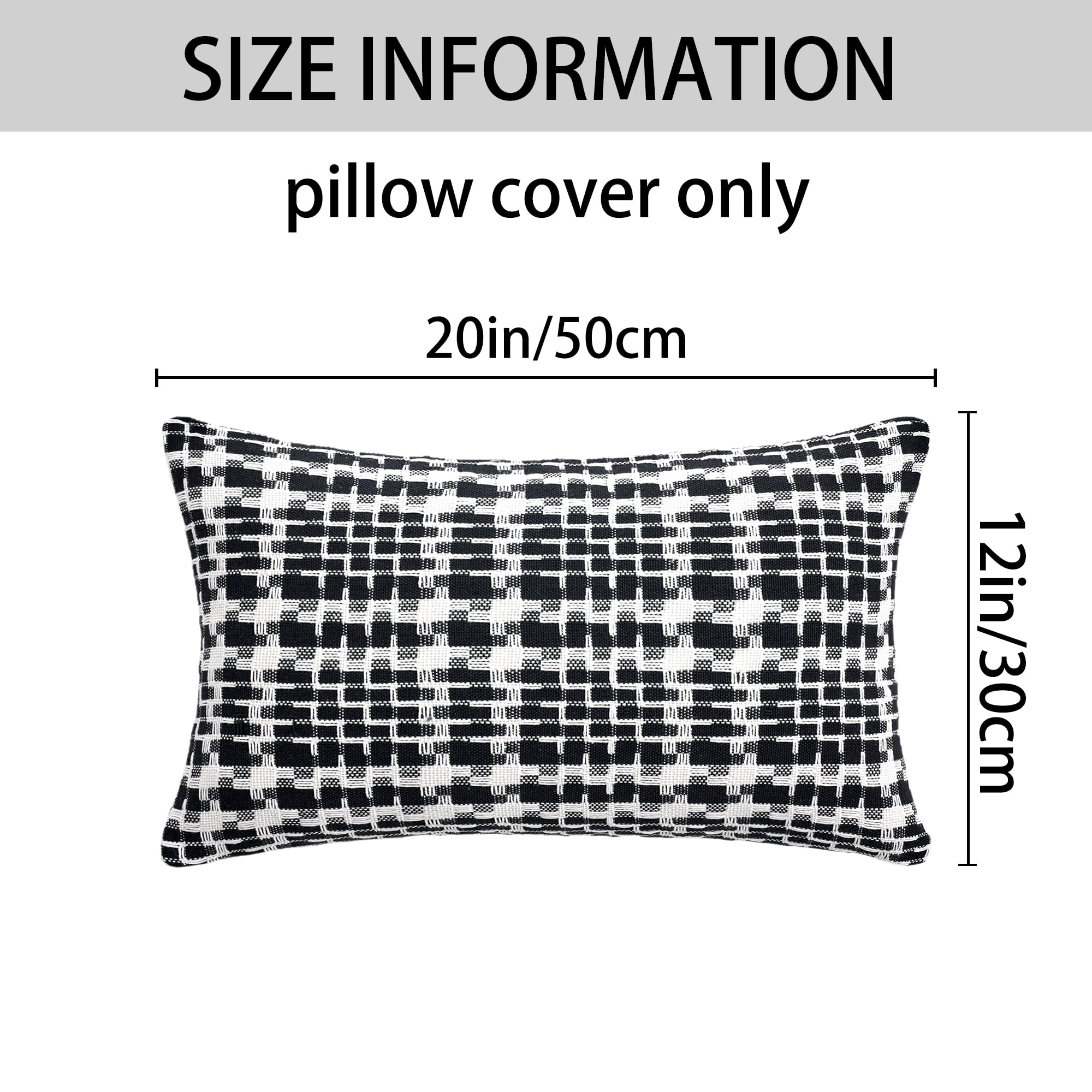 Unique Bargains Pack of 2 Decorative Throw Pillow Covers 20" x 12" Black