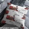thumbnail image 2 of Homewish Vintage Train Fabric by the Yard 2 Yard,Construction Vehicles Room Decor Fabric by the Yard,Red Gray White Fabric for Sewing For Boys Girls,Microfiber Bedroom Decor, 2 of 6