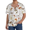 thumbnail image 1 of Balery Mushrooms And Butterflies Camisa Casual de Manga Corta con Botones para Hombre, Texturizada, Estilo Cubano, para Playa, Verano-Large, 1 of 5