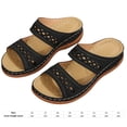 thumbnail image 2 of Sandalias de cuña para mujer con soporte para el arco, zapatillas de casa con puntera abierta para interiores y exteriores, 2 of 8