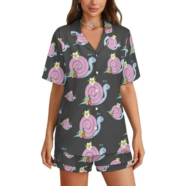 Sdmnsg-T Ensemble de Pyjama Tropical Été Surfboard Femme Manches Courtes Confortable 2 Pcs