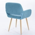 thumbnail image 6 of Upholstered Dining Chair, Velvet Side Dining Stool with Beech Wooden Printing Metal Legs, Armrests, KD Backrest, Accent Chair for Dining Room, Living Room, Kitchen, Bed Room, Blue, 6 of 9