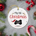 thumbnail image 3 of Dog Ornament 2025, My 1st Christmas Ornament, Custom Pet Ornament Gift, Customized Dog Lover Decor, Pet 1st Christmas Ornament Present, Personalized Name Puppy Ceramic Ornament for Mom Dad eEZy9U, 3 of 6