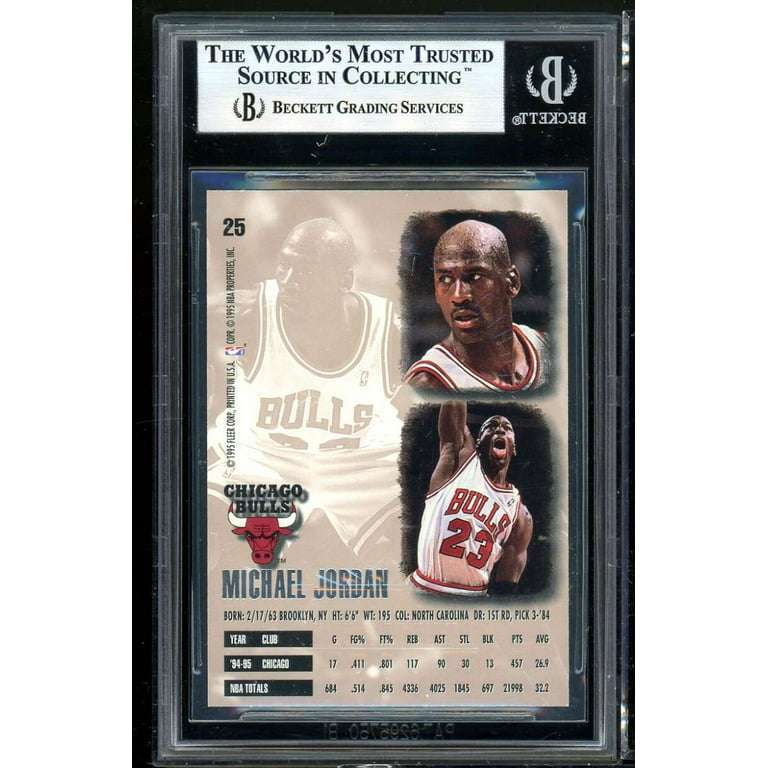 Michael Jordan Card 1995-96 Ultra Gold Medallion #25 BGS 9 Michael Jordan Card 1995-96 Ultra Gold Medallion #25 BGS 9