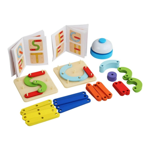 Rompecabezas de clavijas, geoplanos de madera, rompecabezas, acertijos, desarrollo lógico temprano, juguete matemático manipulativo para niños, juguet