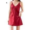 thumbnail image 3 of Camisón Minnieouse con cuello en V sexy Pijama azufaifo rojo S, 3 of 6