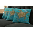 thumbnail image 5 of Ambesonne Turtle Throw Pillow Cover 4 Pack, Doodle Water, 18", Turquoise, 5 of 5
