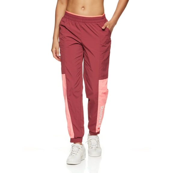 Reebok Women's Focus Track Woven Pants with Front Pockets and Back Zipper Pocket