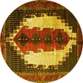 thumbnail image 1 of Ahgly Company Indoor Round Persian Yellow Traditional Area Rugs, 4' Round, 1 of 4