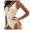 Beige, variant on Lovskoo 2024 Women Swimsuit One Piece Bathing Suit Retro Bow Solid Color Swimwear Conservative Jumpsuit Bodysuit Swimsuit Blue