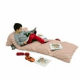thumbnail image 3 of Geometric Floor Pillow Lounger Cover, Checked Rhombus Classic Diamond Line Pattern Crosswise Tile Design Art, Nap Mat Printed Fabric Case for 5 Pillows, 88" x 27", Coral and Cream, by Ambesonne, 3 of 5