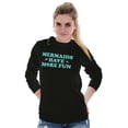 thumbnail image 4 of Mermaids Have More Fun Beach Vibes Women Plus Size Long Sleeve Graphic Tee Brisco Brands 2X, 4 of 5