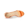 thumbnail image 5 of BLISSFUL STEP Women's Shoes Ankle Strap Open Toe Block Heel Glitter Party Sandals Orange 6, 5 of 8